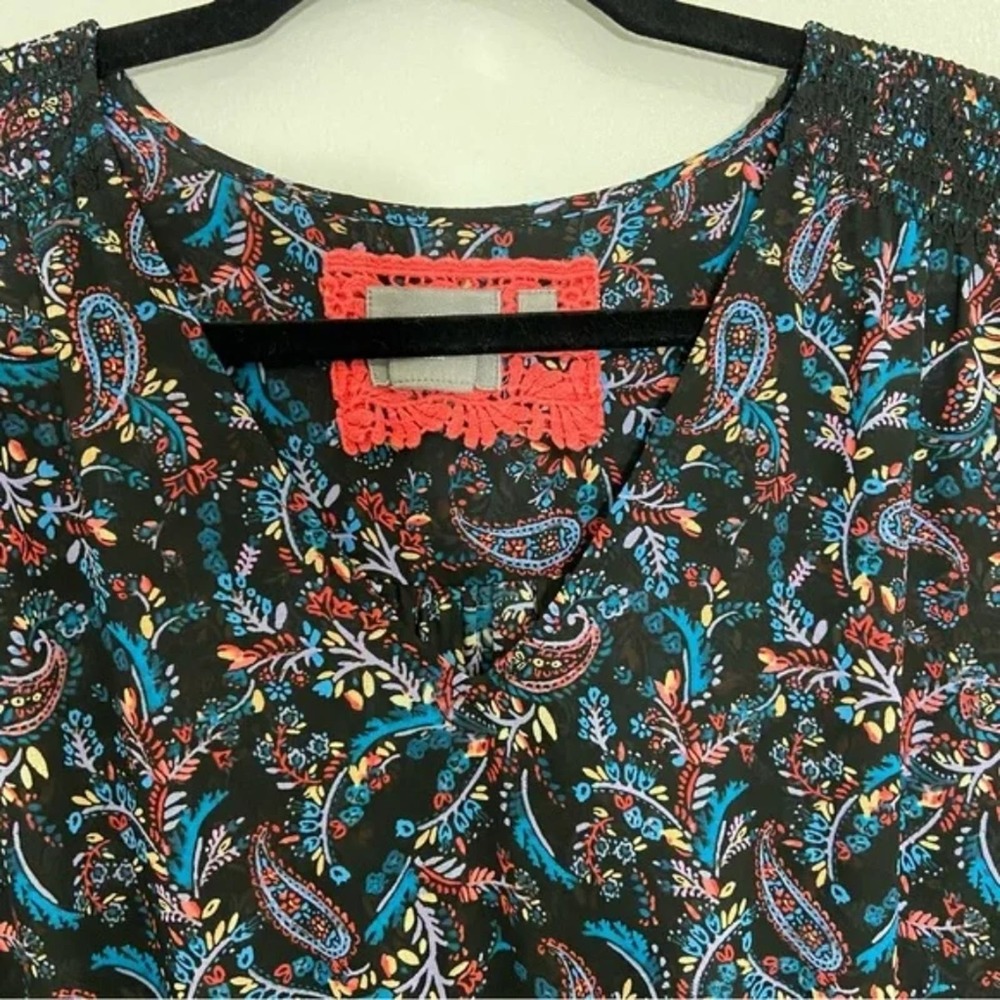 Anthropologie Vanessa Virginia Daytripper Paisley Floral Smocked Dropwaist Dress - Picture 6 of 15